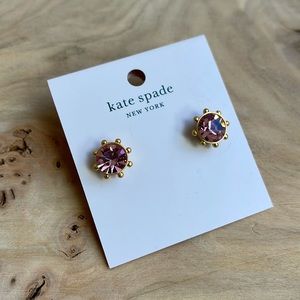 Kate Spade Flying Colors Blush Pink Faceted Earrings NEW